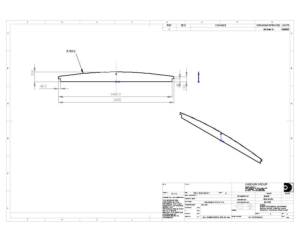 Curved panel, PS-C-BAI0001